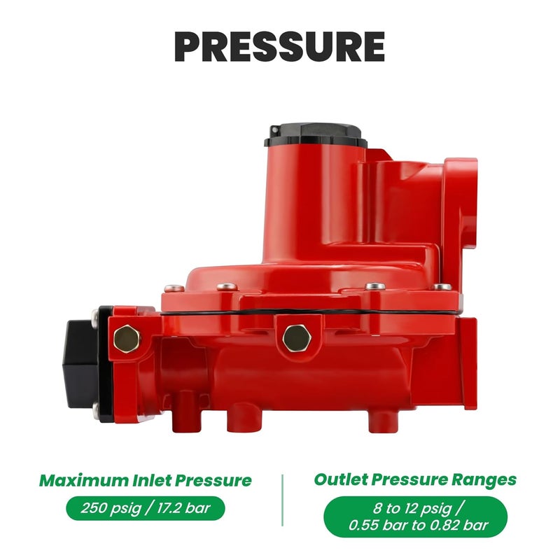 Watflow LP-Gas Equipment with One Stage Propane Regulator, 8-12 psig Spring, 3/4" x 3/4" NPT,Back Mount - Image 5